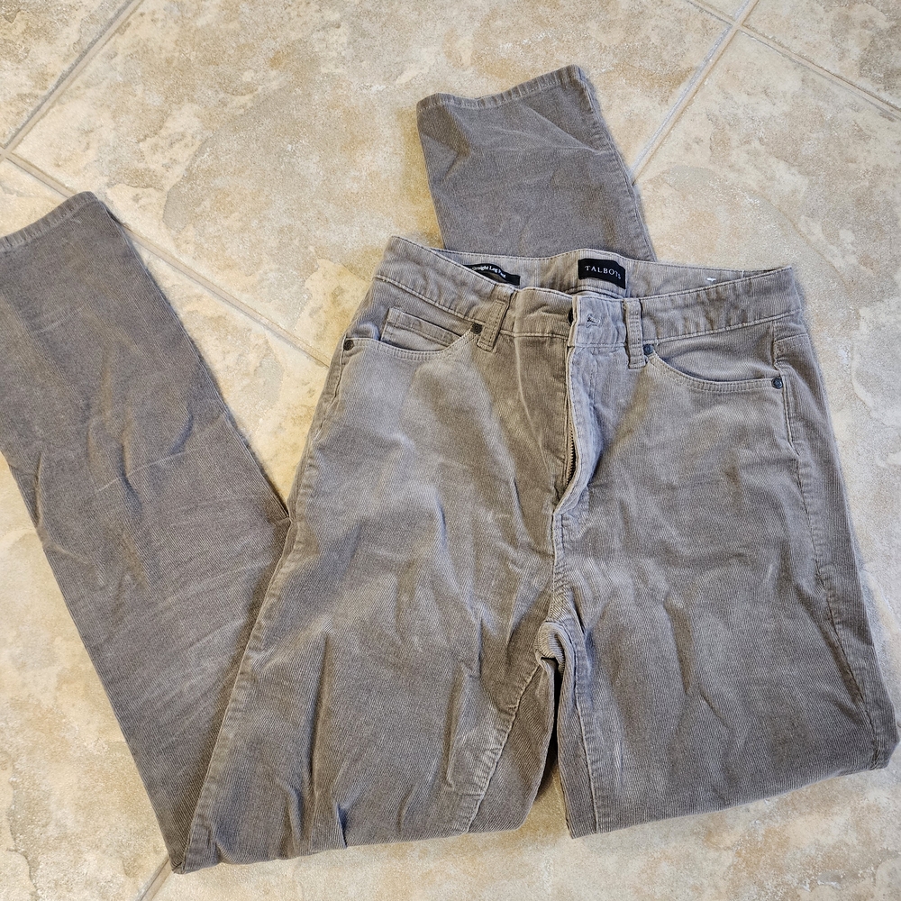 Talbots Gray Corduroy Straight Leg Pants